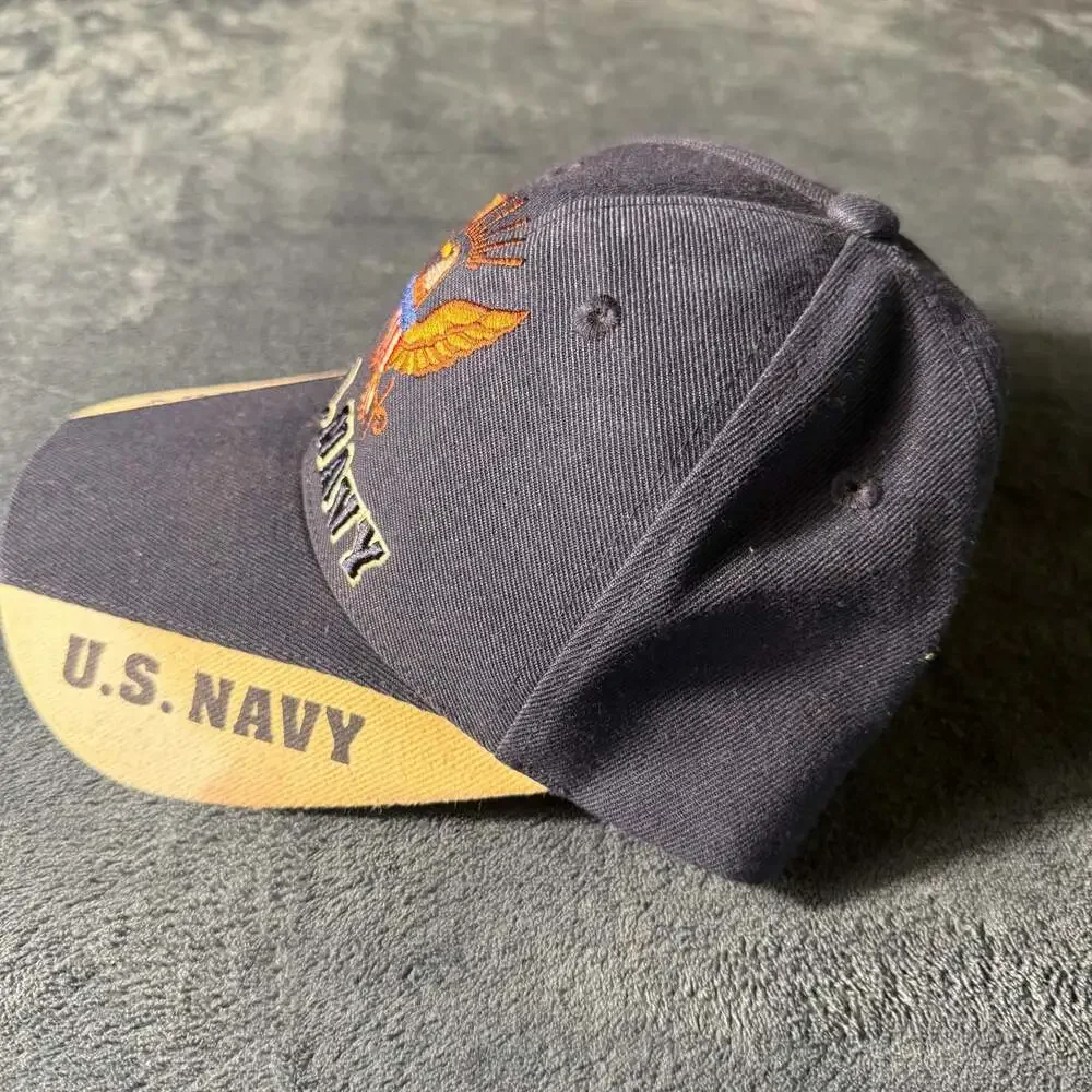 U.S. Navy Embroidered Eagle Emblem Baseball Cap with Hook and Loop Closure
